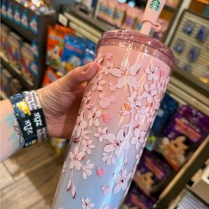 Starbucks Pink Cherry Blossom Tumbler X Disney